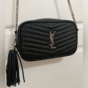 SAINT LAURENT Lou Mini Bag in BLACK Quilted Leather in Very Good Condition